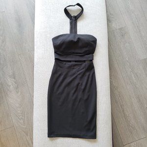 Dynamite black strapless dress with cutout and choker